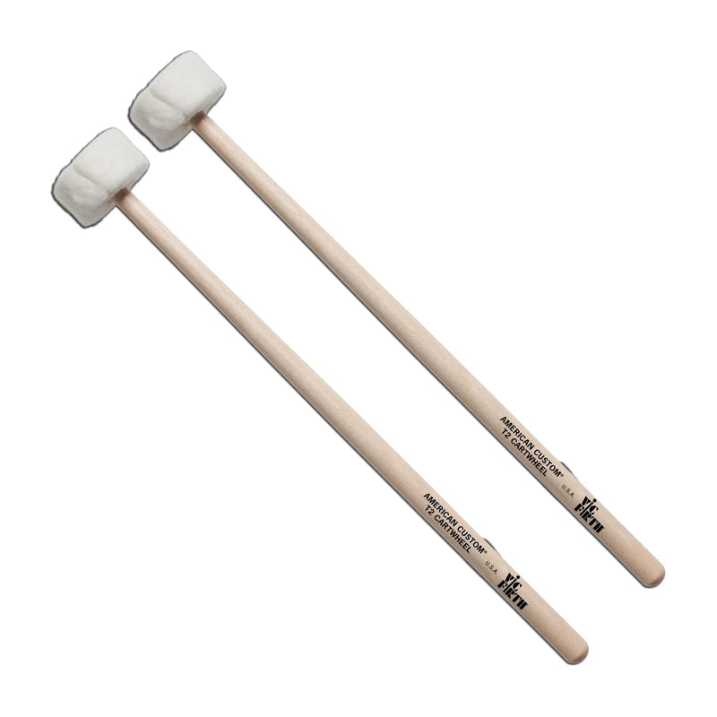 Vic Firth T2 American Custom Cartwheel Timpani Mallets - Very Soft White Felt - Hickory