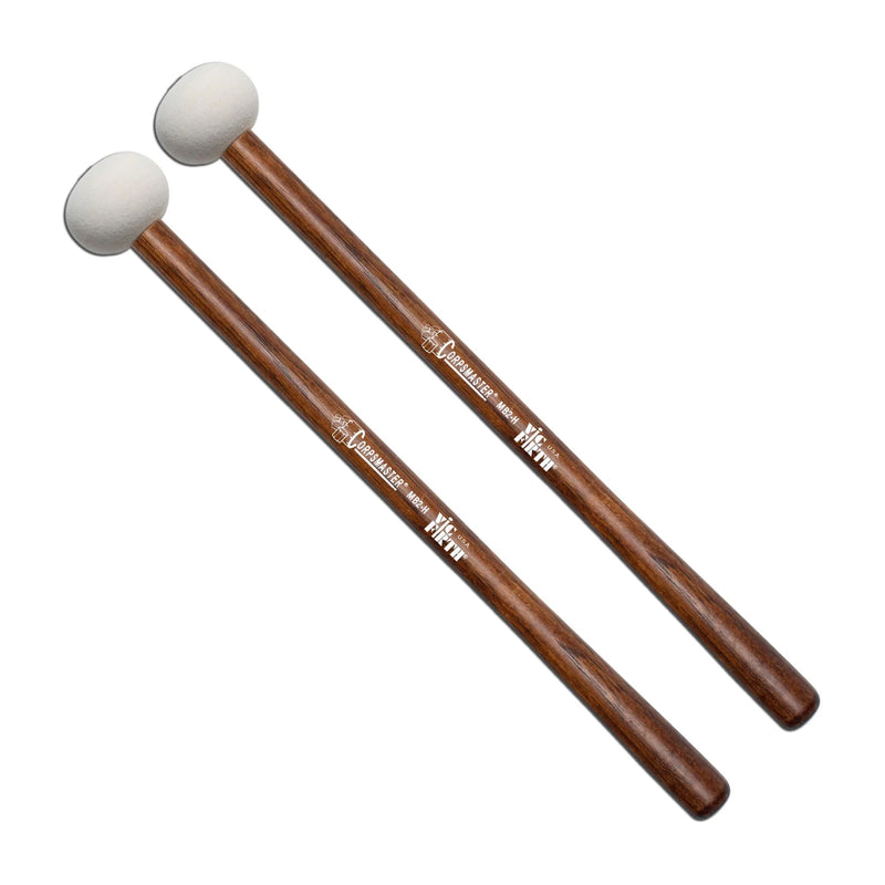 Vic Firth MBH2 Corpsmaster Marching Bass Drum Mallets - Hard - Medium White Felt Head - Hickory