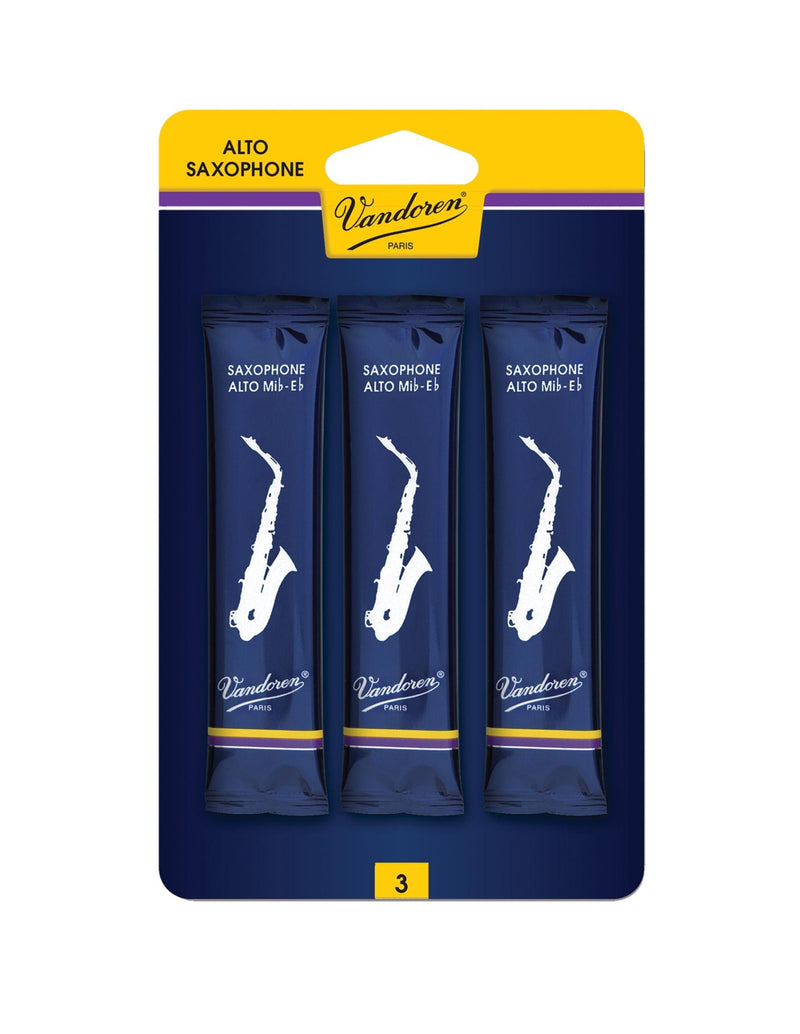 Vandoren SR2133G Traditional Alto Saxophone Reed - Strength: 3 (3 Pack)