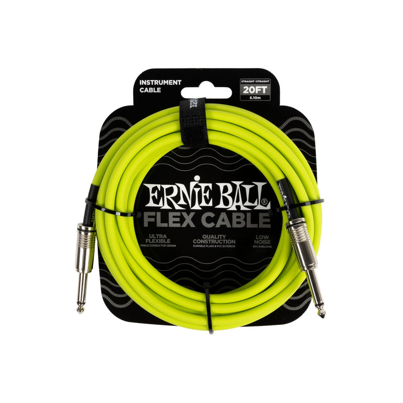 Ernie Ball Straight/Straight 20 ft. Flex Instrument Cable Green