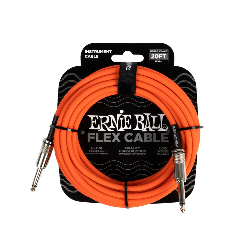 Ernie Ball Straight/Straight 20 ft. Flex Instrument Cable Orange