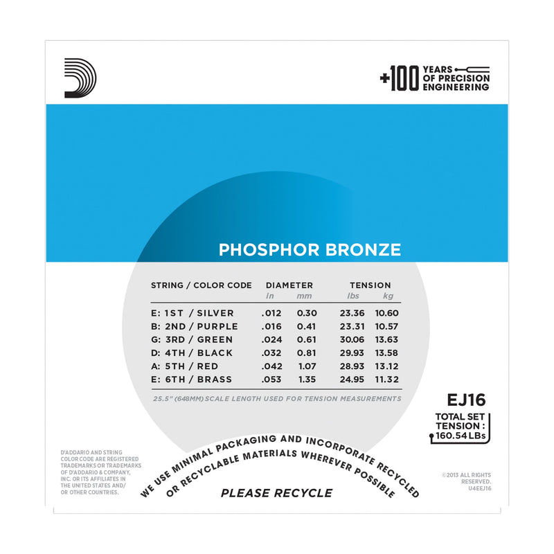 D'Addario EJ16 Phosphor Bronze Light - Tarpley Music Company, Inc.