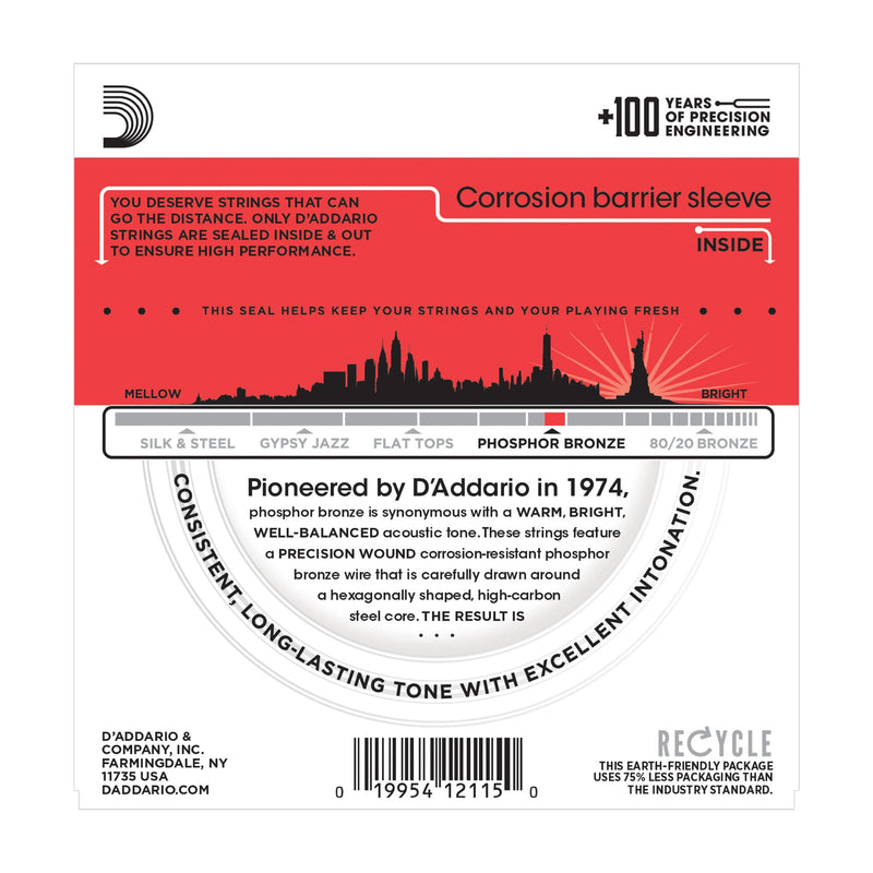 D'Addario EJ17 Phosphor Bronze, Medium, 13-56 - Tarpley Music Company, Inc.