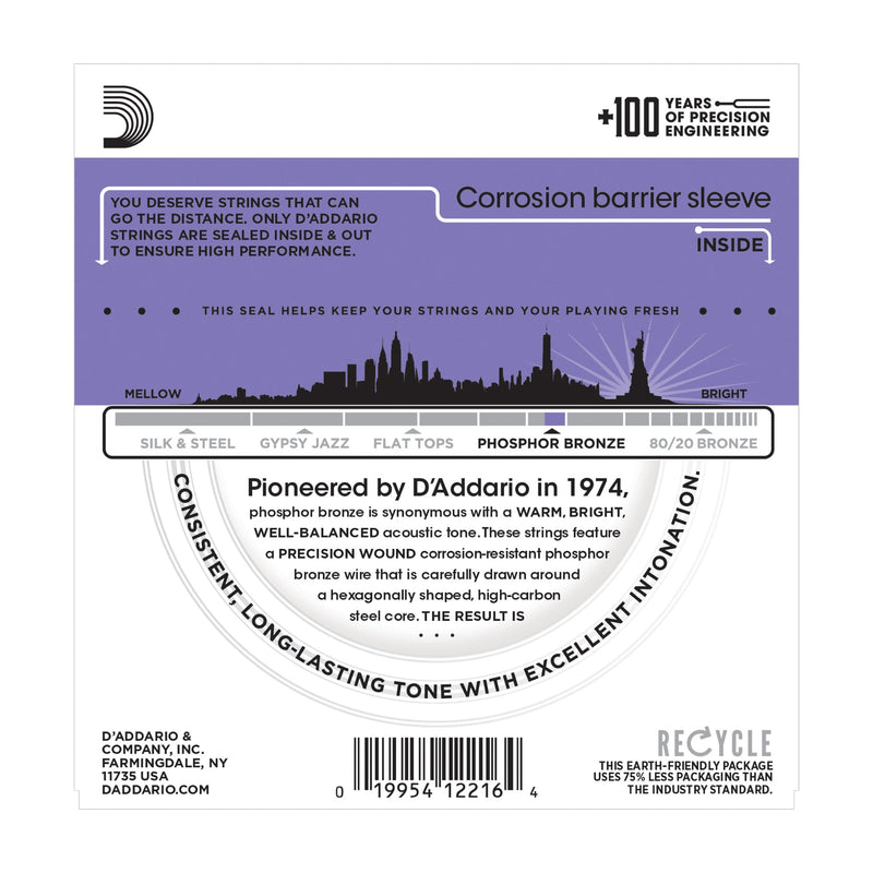 D'Addario EJ26 Phosphor Bronze, Custom Light, 11-52 - Tarpley Music Company, Inc.