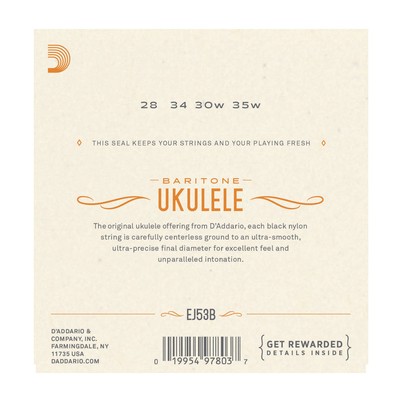 D'Addario EJ53B Pro-Arté Rectified Ukulele, Baritone - Tarpley Music Company, Inc.