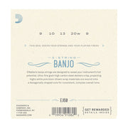 D'Addario EJ60 5-String Banjo, Nickel, Light, 9-20 - Tarpley Music Company, Inc.
