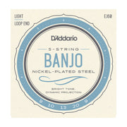 D'Addario EJ60 5-String Banjo, Nickel, Light, 9-20 - Tarpley Music Company, Inc.