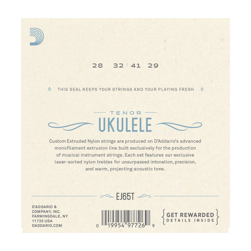 D'Addario EJ65T Pro-Arté Custom Extruded Ukulele, Tenor - Tarpley Music Company, Inc.