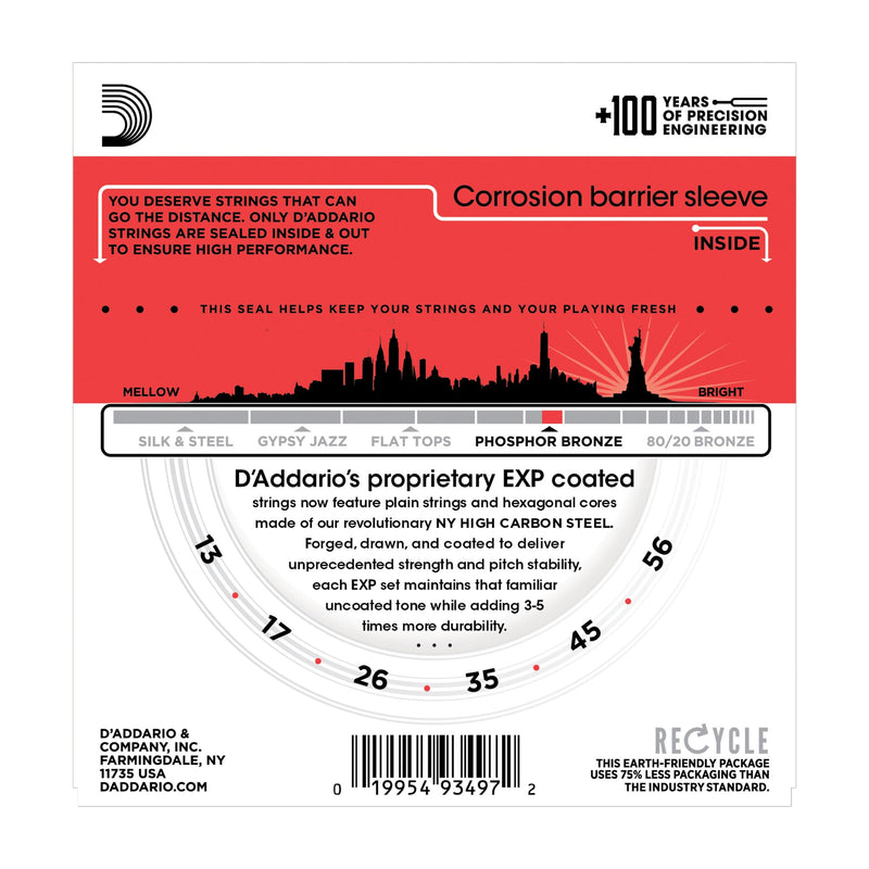 D'Addario EXP17 Coated Phosphor, Medium, 13-56 - Tarpley Music Company, Inc.