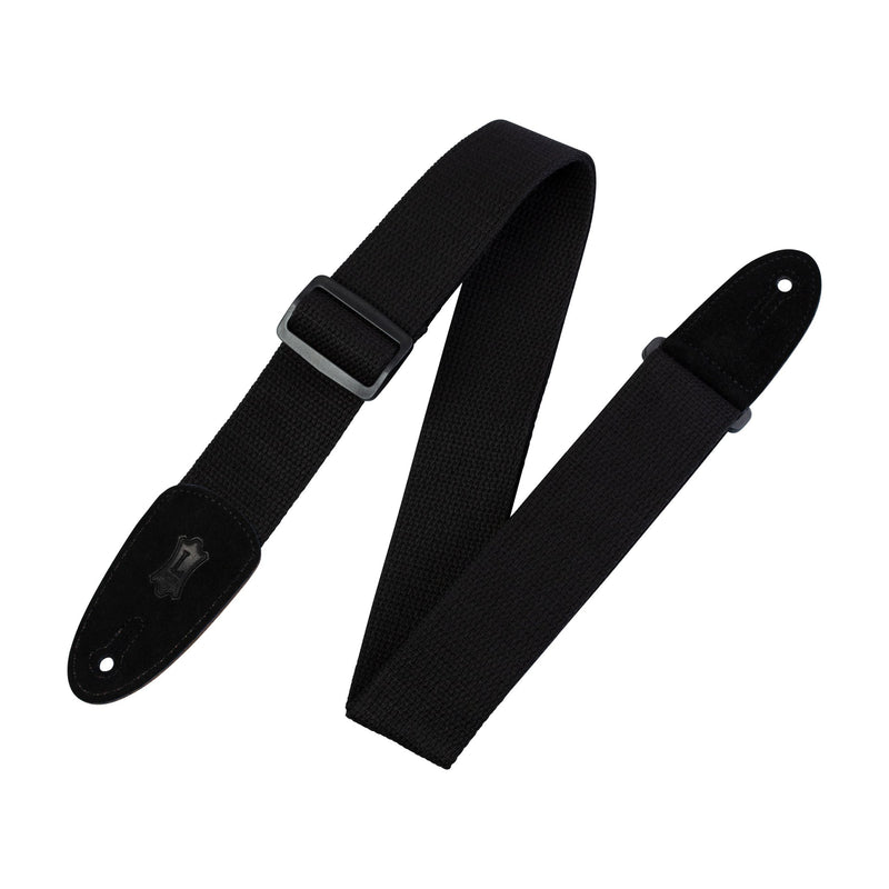 Levys Cotton & Suede Series 2" Black Guitar Strap