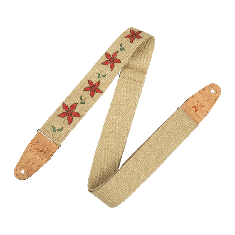 Levys Flowering Vine 2" Hemp Guitar Strap