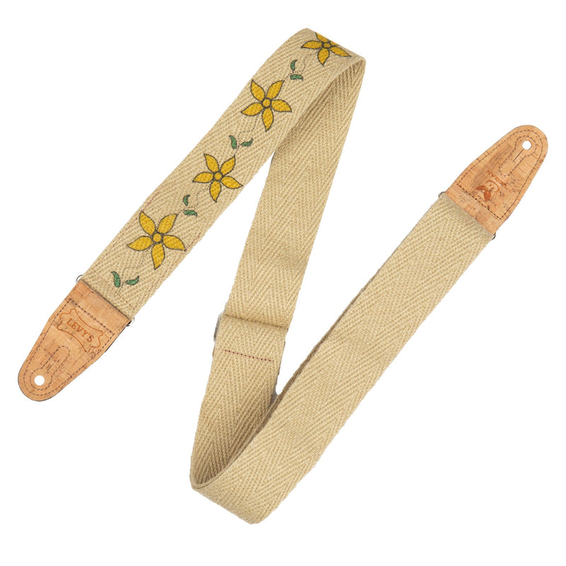 Levys Flowering Vine 2" Hemp Guitar Strap