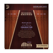 D'Addario NB1152 Nickel Bronze Acoustic Guitar Strings, Custom Light, 11-52 - Tarpley Music Company, Inc.