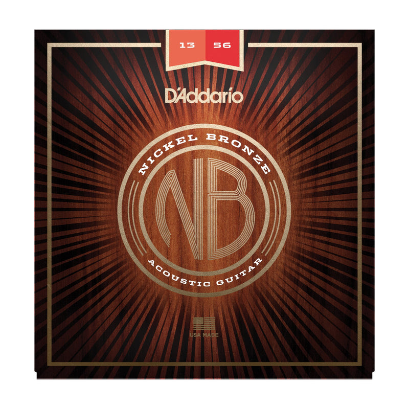 D'Addario NB1356 Nickel Bronze Acoustic Guitar Strings, Medium, 13-56 - Tarpley Music Company, Inc.