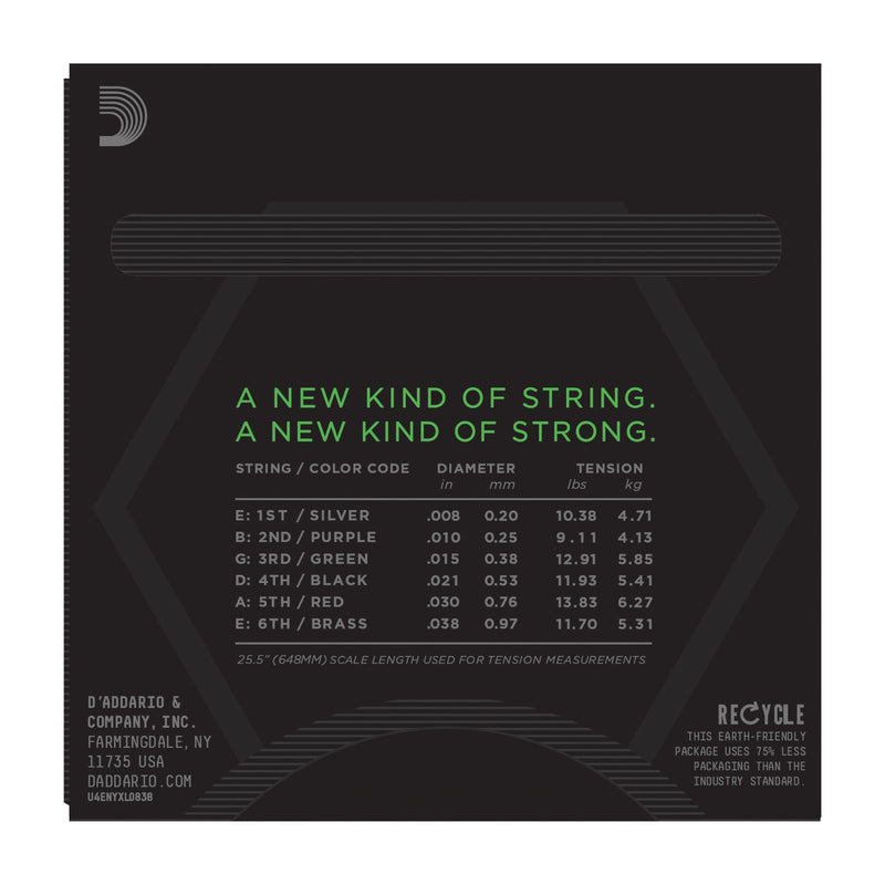 D'Addario NYXL0838 Nickel Wound, Extra Super Light, 08-38 - Tarpley Music Company, Inc.