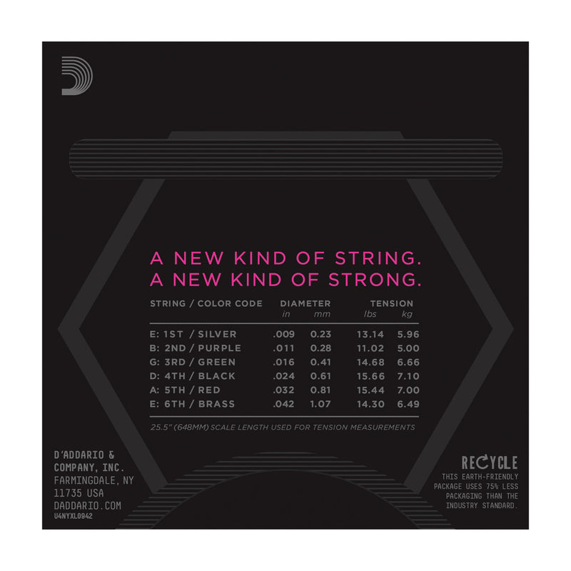 D'Addario NYXL0942 Nickel Wound, Super Light, 09-42 - Tarpley Music Company, Inc.