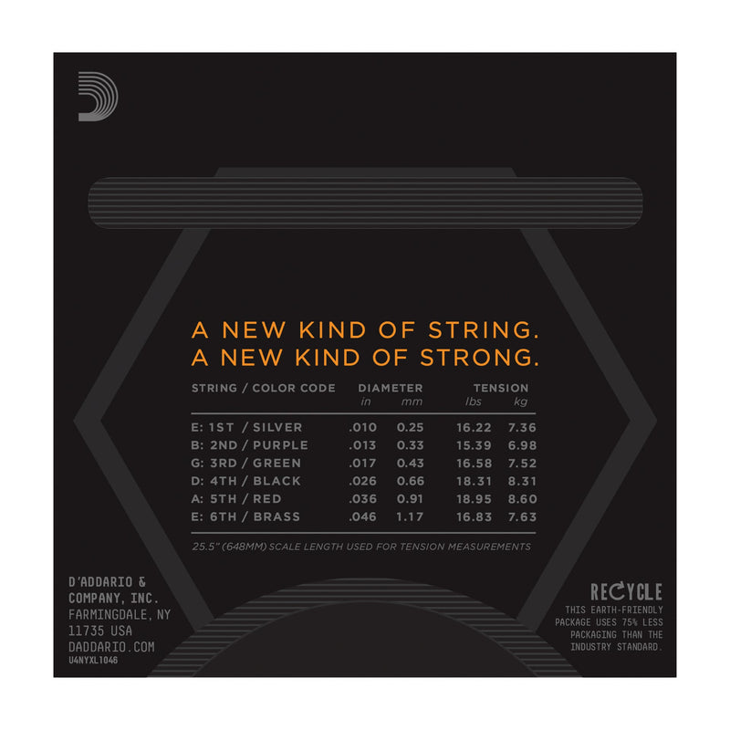 D'Addario NYXL1046 Nickel Wound, Regular Light, 10-46 - Tarpley Music Company, Inc.