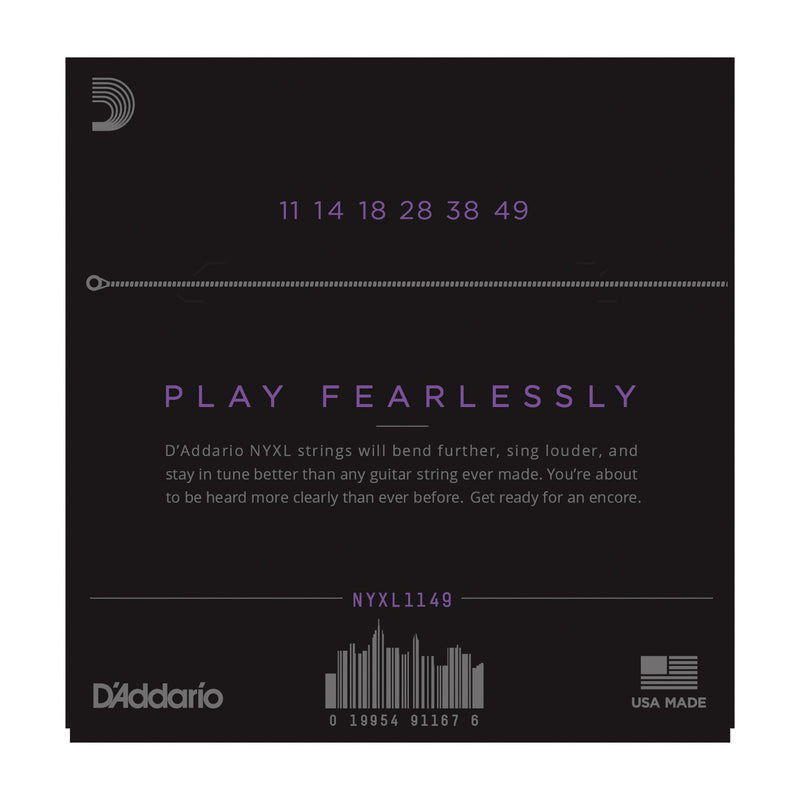 D'Addario NYXL1149 Nickel Wound Electric Guitar Strings, Medium, 11-49 - Tarpley Music Company, Inc.