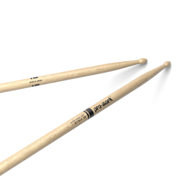 ProMark PW5AW Classic Attack 5A Shira Kashi Oak Drumstick - Oval Wood Tip