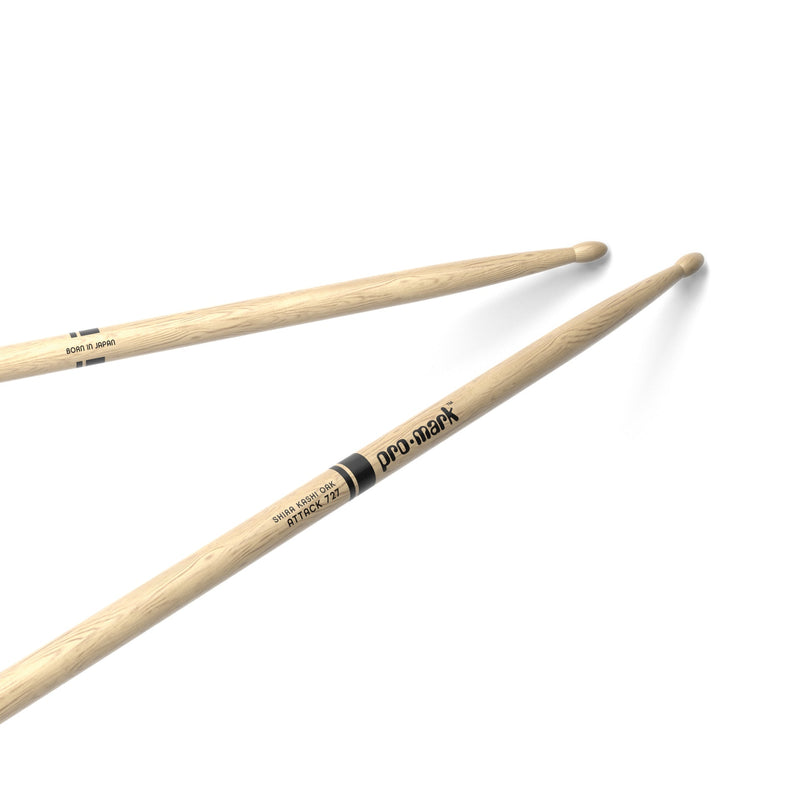 ProMark PW727W Classic Attack 727 Shira Kashi Oak Drumstick - Oval Wood Tip